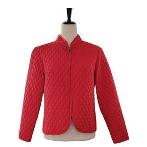 Briggs New York Red Quilted  Zip Lightweight Barn Jacket Size PM